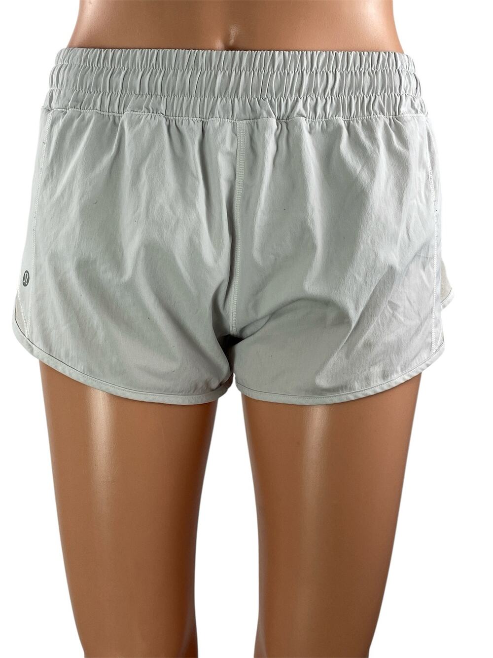 Lululemon Women's Gray High Rise Mesh Yoga Gym Athletic Running Shorts Size S